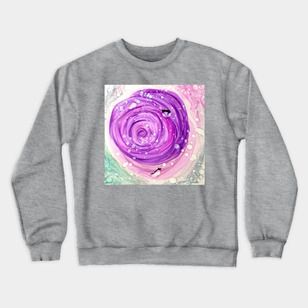 Morning dew on an abstract rose Crewneck Sweatshirt by Kcinnik